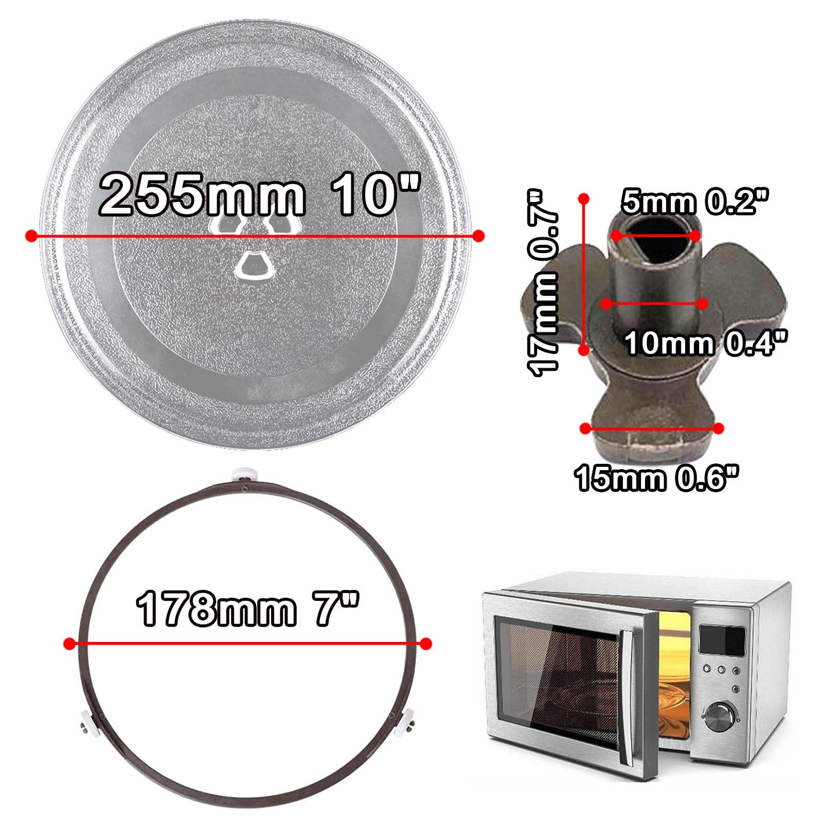 Plateau Tournant En Verre Borosilicate Pour Micro-ondes - Diamètre 27.5 Cm, Résistant à La Chaleur - Pièce De Rechange Universelle