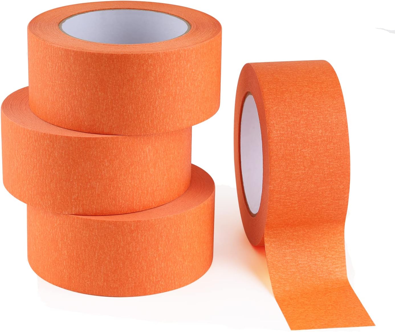 Lichamp 4 Pack Orange Painters Tape 2 inch Wide, Medium Adhesive Orange Masking Tape Bulk Multi Pack, 2 inch x 55 Yards x 4 Rolls (220 Total Yards)