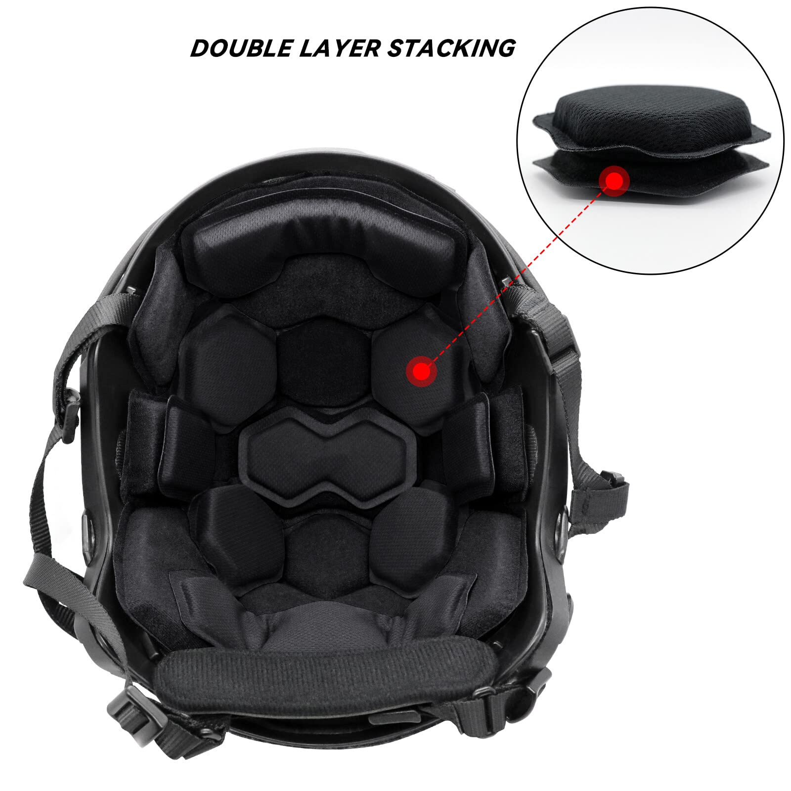 Coussinets de casque tactiques Airsoft en mousse à mémoire de forme - Coussin de protection pour casque Fast MT MICH IBH AF ACH