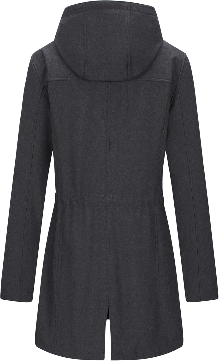 33,000ft Women's Softshell Long Jacket with Hood Fleece Lined Windproof Warm up Waterproof Windbreaker - Image 3