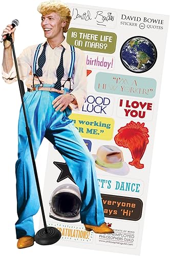David Bowie Quotable Notable - Tarjeta de felicitación y hoja de calcomanías, sobre incluido