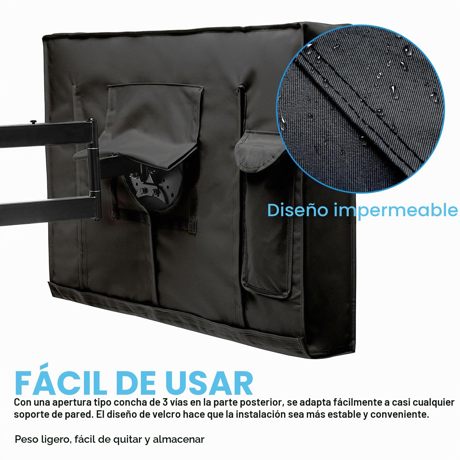 Funda para TV al aire libre, 40 – 42 pulgadas, protector de pantalla, cubierta de TV para exteriores, protección contra el polvo de la TV 210 Oxford, revestimiento de PVC resistente, resistente a la