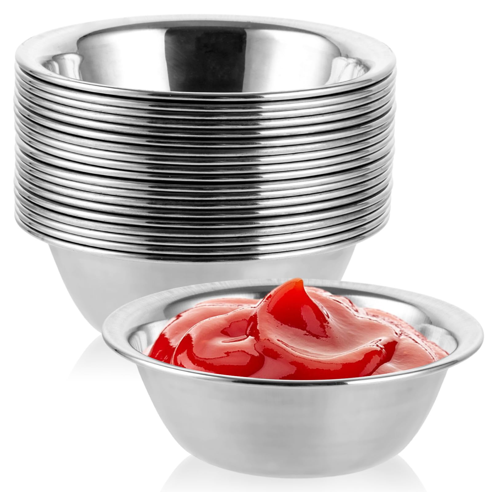 Ciotole Portata Antipasti Set 10 Ciotoline Acciaio Inox Per Salse