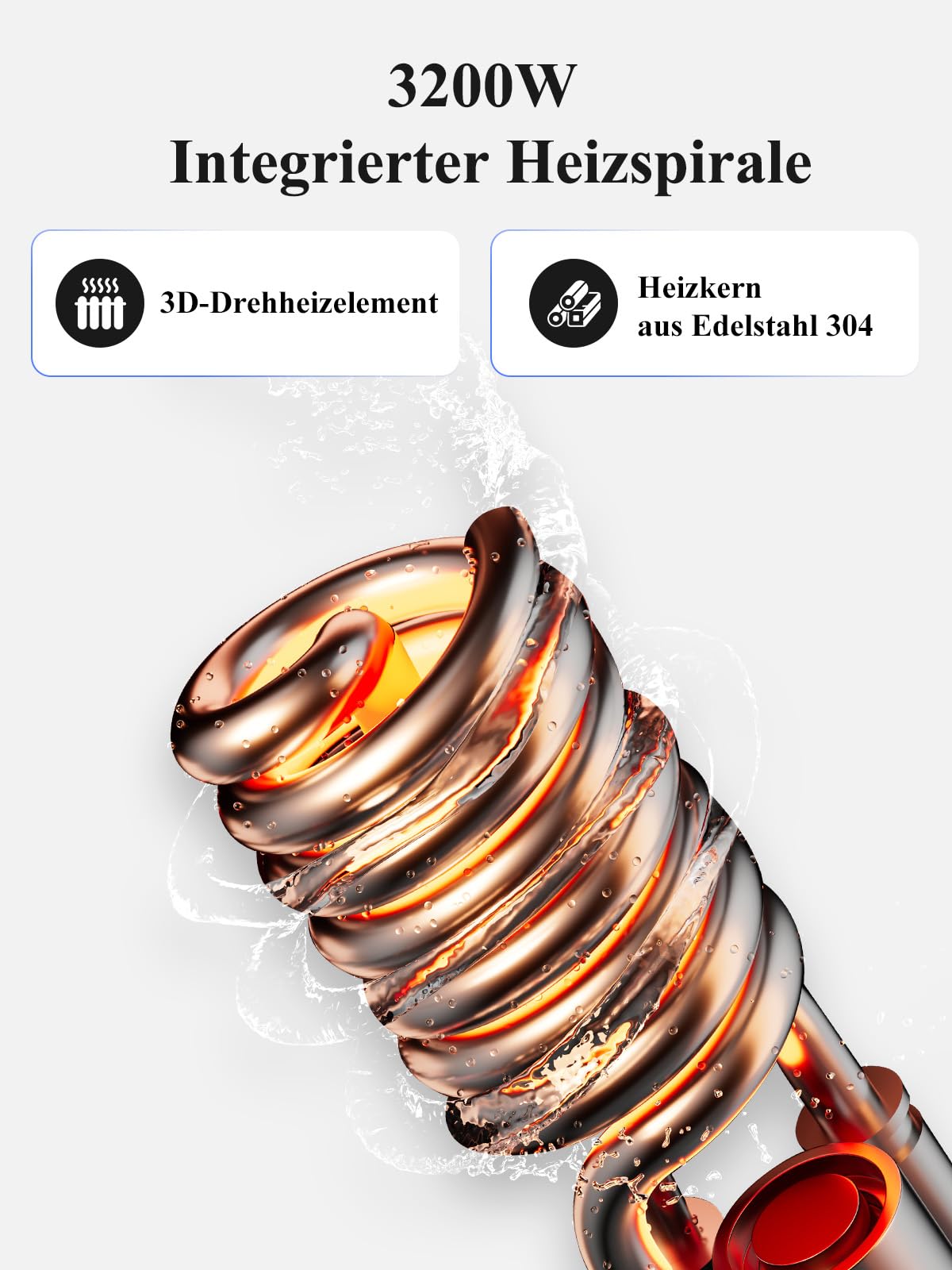 Elektrische Wasserhahn mit Durchlauferhitzer Küche, 2 Strahlarten, Schwarz | Elektrischer Küchenarmatur mit Flexibler Auslauf und LCD Temperaturanzeige, 360º Swivel Elektrischer Wasserhähne