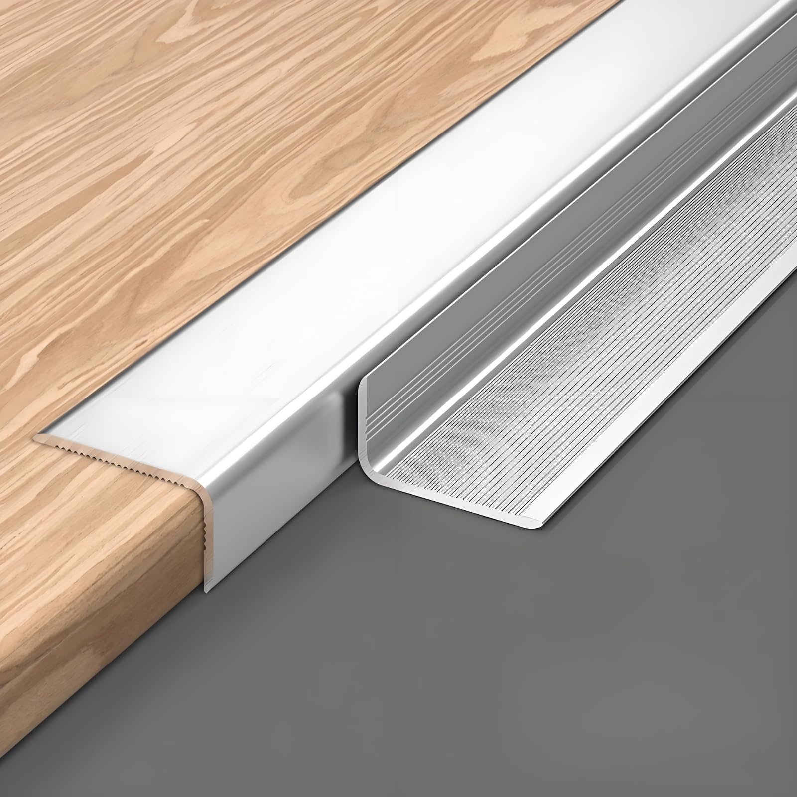 Profilé de bord d'escalier en aluminium L pour carrelage mural et sol