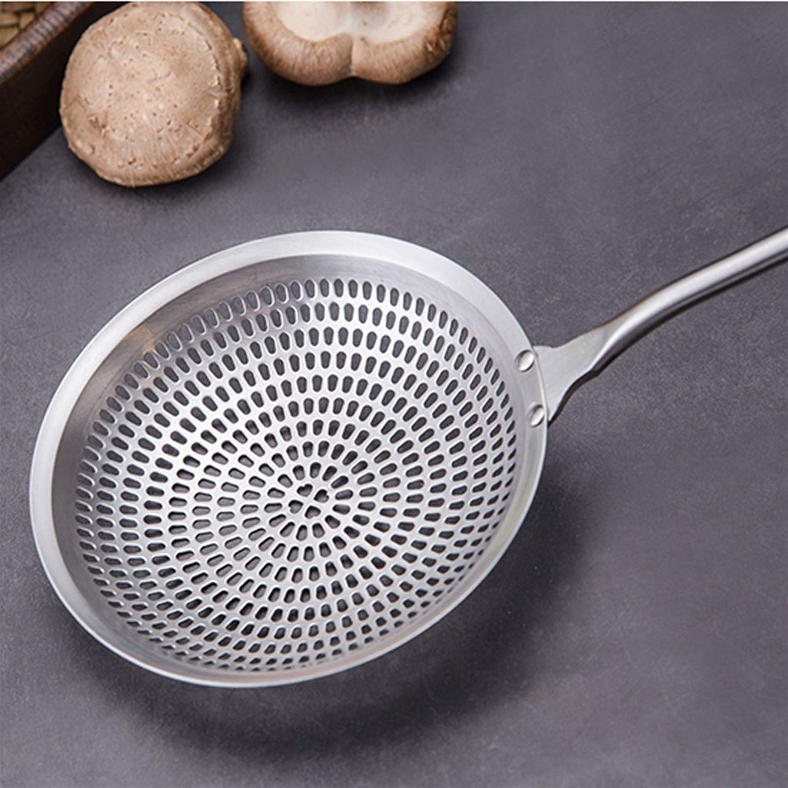 Cuchara agujereada Colador de Acero Inoxidable, colador Fino, hogar y colador Comercial de Acero de 13,1 Pulgadas de Largo colador