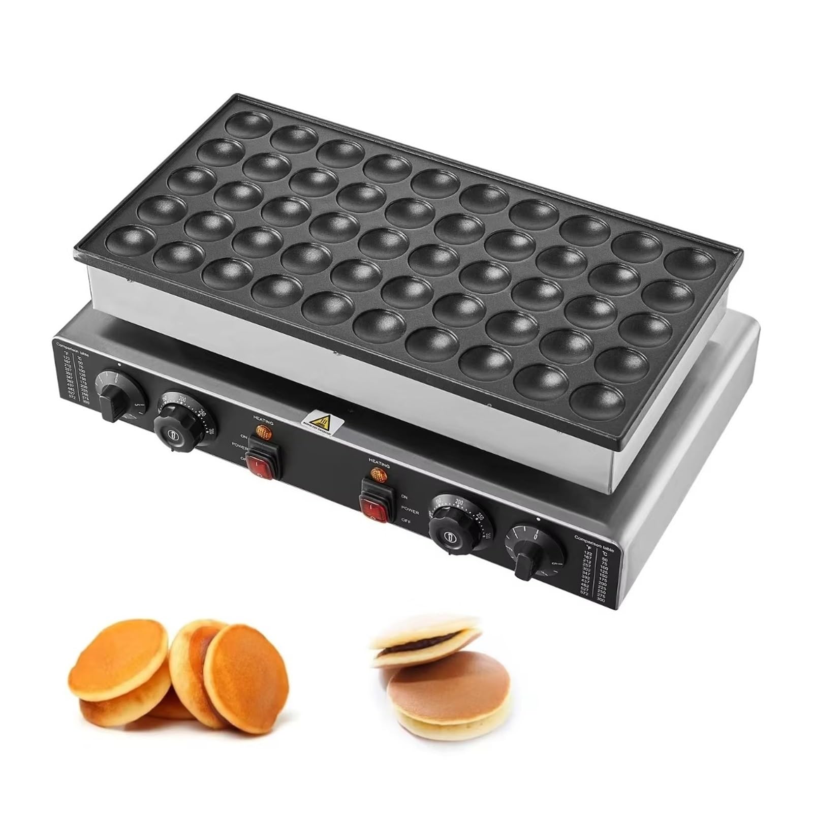Machine À Crêpes Et Pancakes Dorayaki Professionnelle 50 Pièces, 1700 W, Antiadhésive, Avec Revêtement Gaufrier Mini-crêpière Hollandaise Chauffage Uniforme Et Rapide