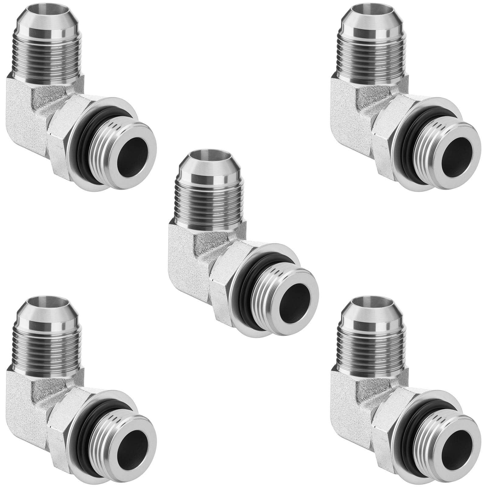 90° Elbow Hydraulic Fitting: 3/4" JIC Male x #12 SAE/ORB Male