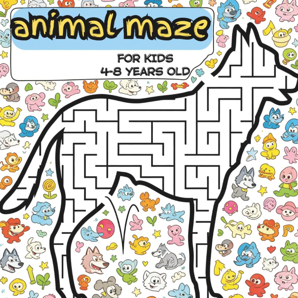 Animal Maze Book for Kids Ages 4-8: Simple and cute maze book