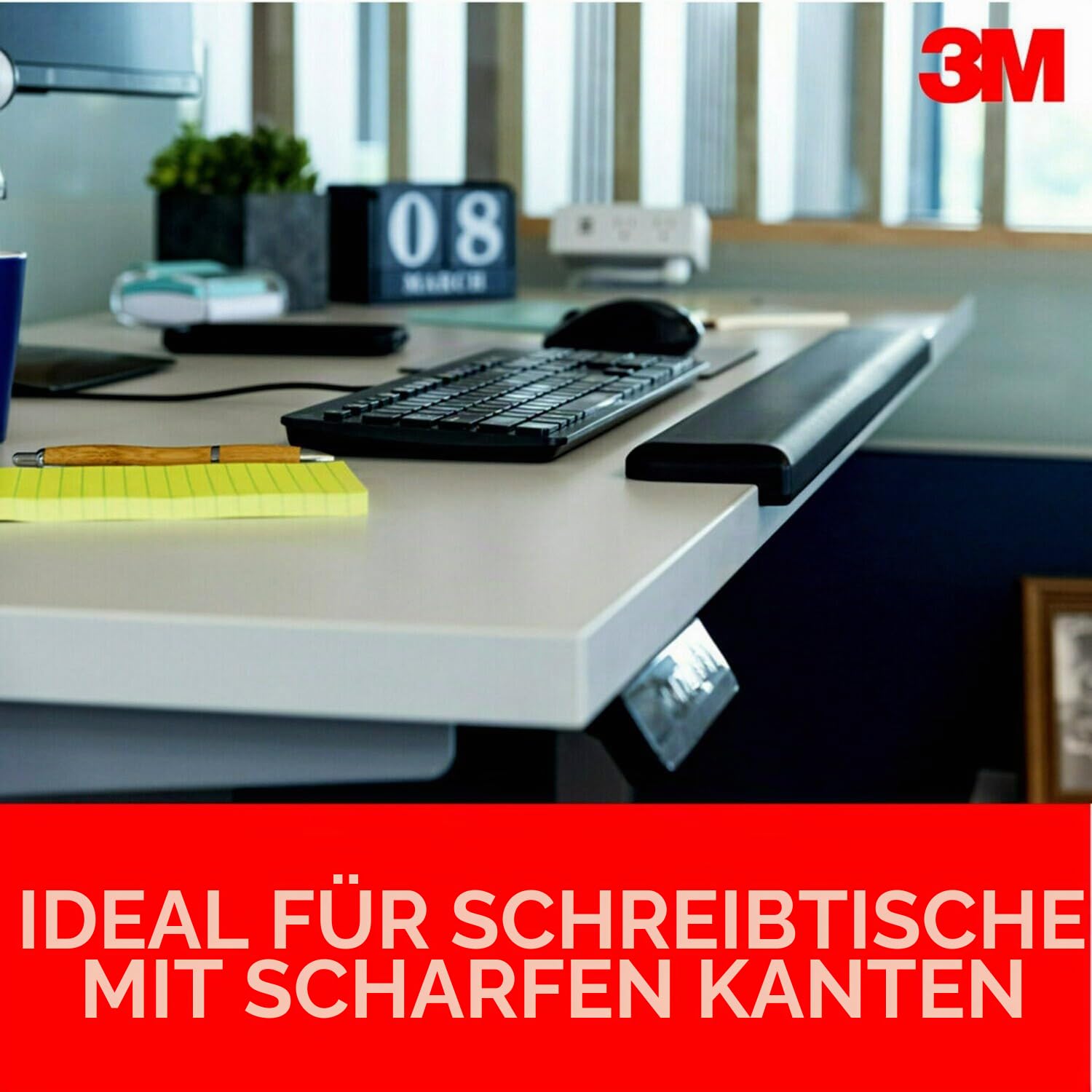 3M Gel-Handballenauflage für Stehpulte, verschiedene Arbeitspositionen, Schwarz (WR200B)