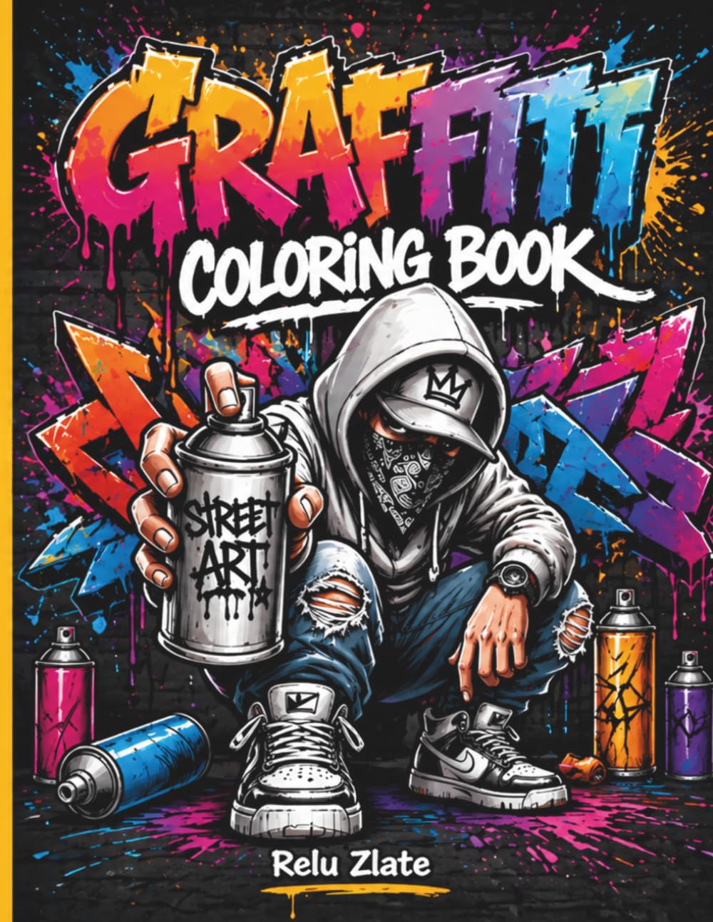 Urban Graffiti Coloring Book: 40 Street Art Designs for Teens and Adults: Bold and Creative Graffiti Art Pages for Relaxation and Fun