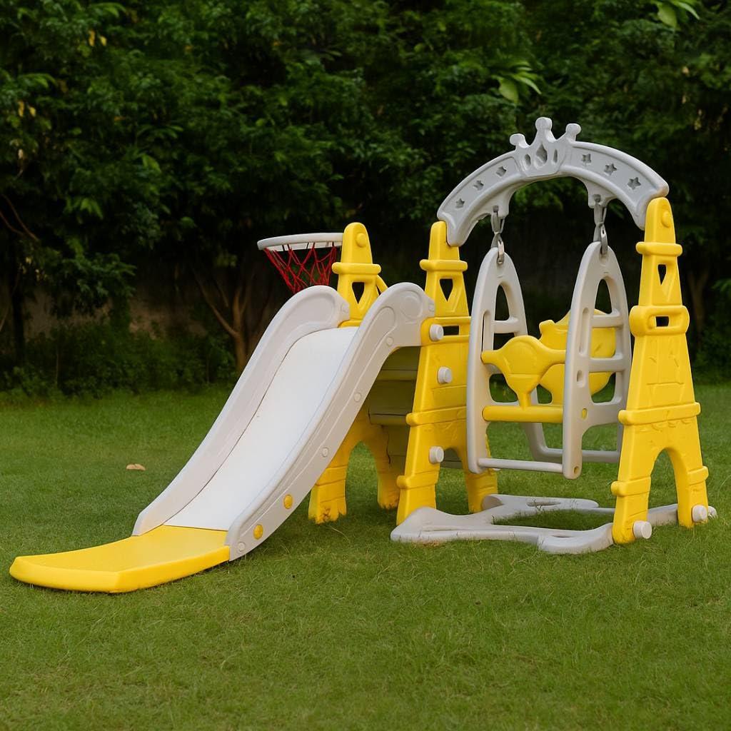 eHomeKart Slide and Swing Combo for Kids - Garden Slider & Swing Combo - for Boys and Girls - Perfect for Home/Indoor or Outdoor 185Cm x 145Cm X 121 Cm