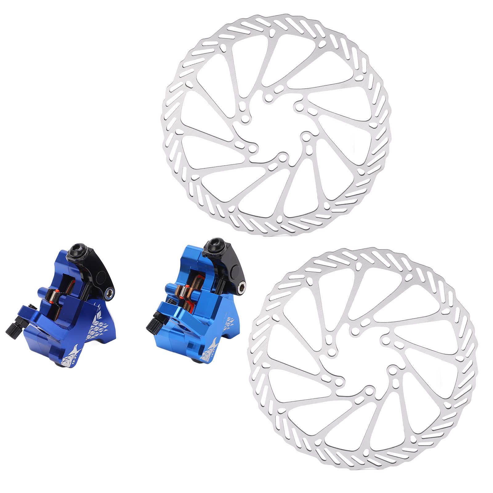 Set rotore freno a disco professionale per bici Set freno a disco in lega di alluminio lavorato a CNC sensibile per mountain bike da strada con dischi da 160 mm Pastiglie freno