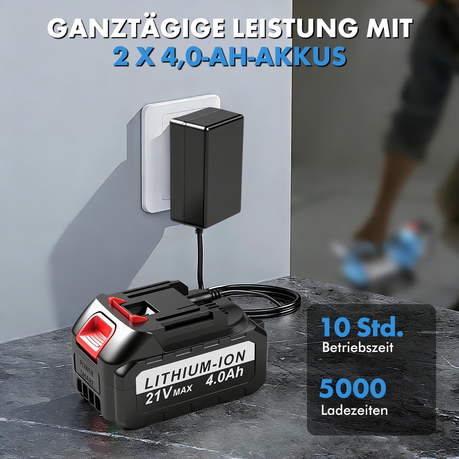 Akku Saugheber FliesenrüTtler, 2 In 1 Glassauger Akku Fliesen VibrationsgeräT Mit 25x15cm Saugnapf 200kg Saugkraft, 9 Gang Digital Elektrischer Plattenheber Vakuumheber FüR Fliesen, Glas, Marmor