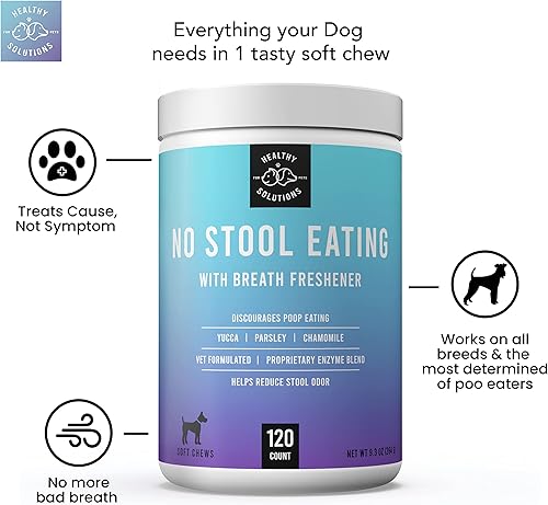 Miniatura 8 de Disuasorio para perros que comen caca – La coprofagia sin cacaos masticables evita que el perro coma heces – Mastica mejorada con ambientador