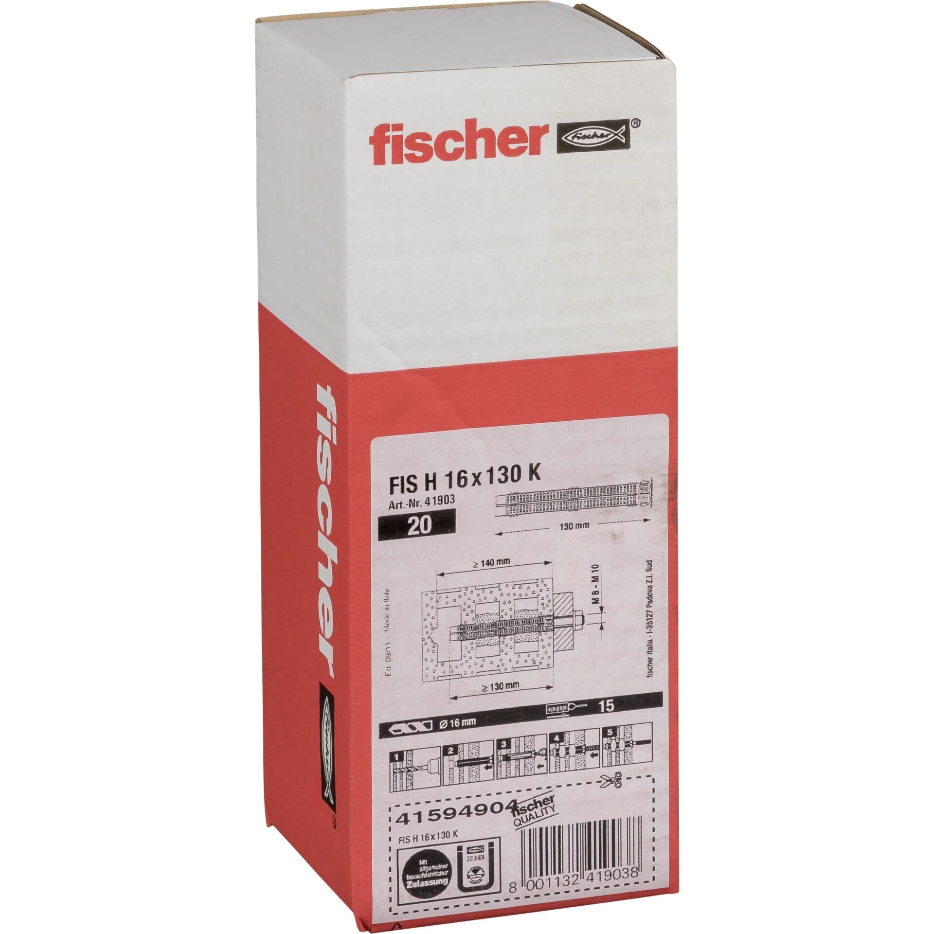 Setaccio Iniezione Fischer FIS HK 12x50 Mm, Confezione Da 10, Per Resina In Muratura Cava