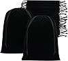 Velvet Drawstring Gift Bags - Bulk Wholesale (6 x 8 inch - 50 pack, Black)
