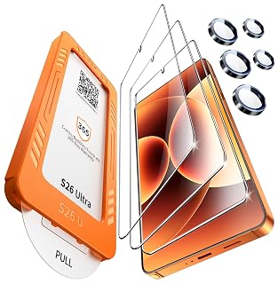 3 Stück für Samsung Galaxy S26 Ultra für Panzerglas mit 2 Stück Kameraschutz, Ausrichtrahmen Frei von Kratzern für Samsung S26 Ultra Schutzfoile, 9H Härte, HD Displayschutzfolie, 6,9 Zoll - Amazon product rated Grade A