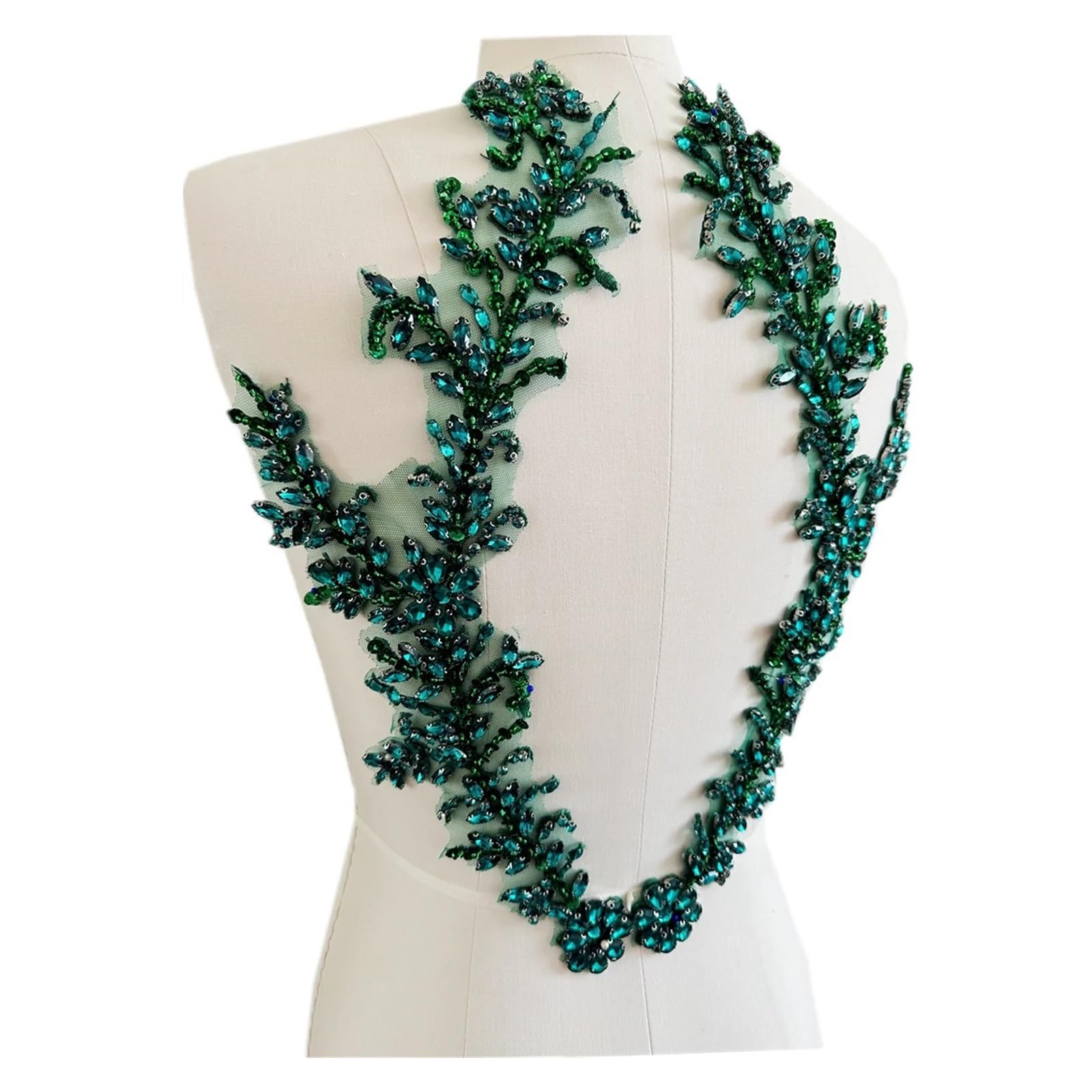 Koronkowe naszywki haftowane, Koralikowa, cekinowa, koronkowa aplikacja Rhinestone wielokolorowa do sukienki