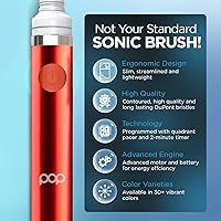 Vista 6 de Cepillo de dientes eléctrico Pop Sonic (rojo metálico) - Cepillos de dientes de viaje con batería AAA Cepillos de dientes eléctricos para niños