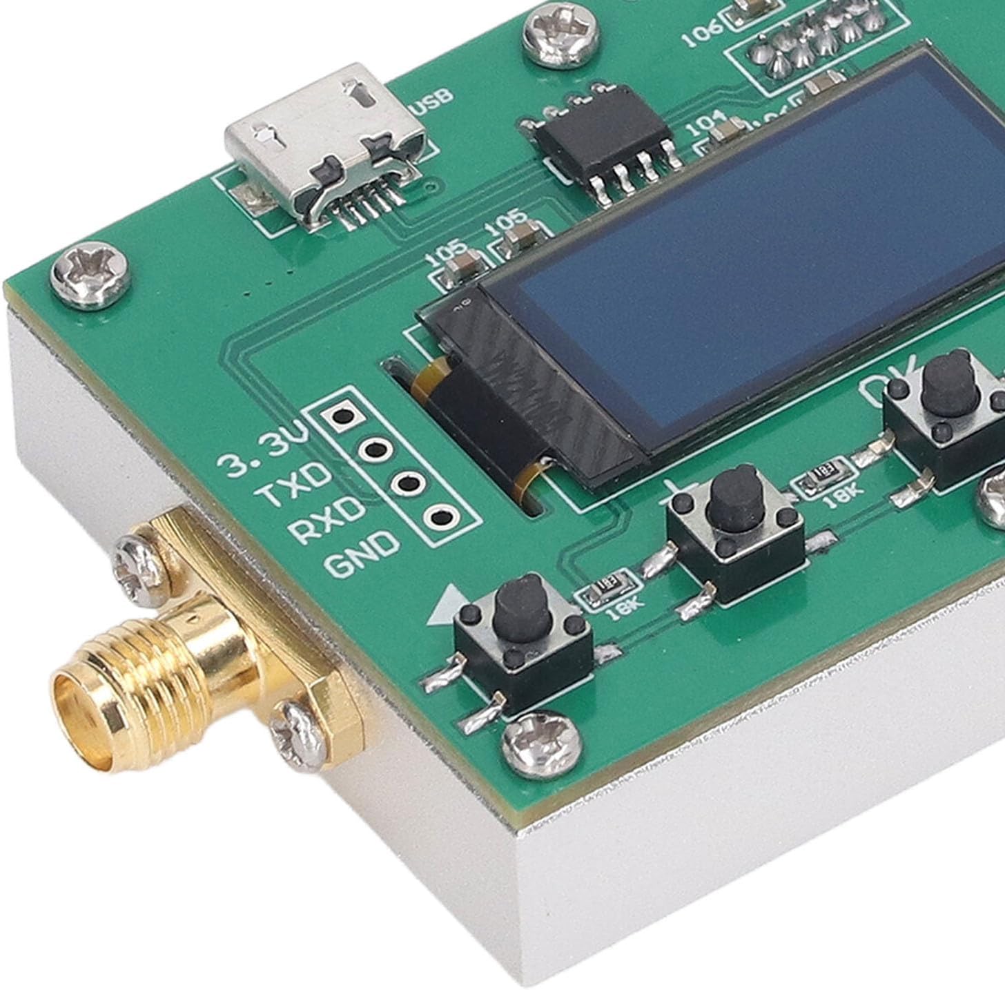 Digital Attenuator 6G RF Programmable Module 30DB Stepping 0.25DB Organic Light Emitting Diode Display CNC Case for Easy Installation and Effective Heat Dissipation