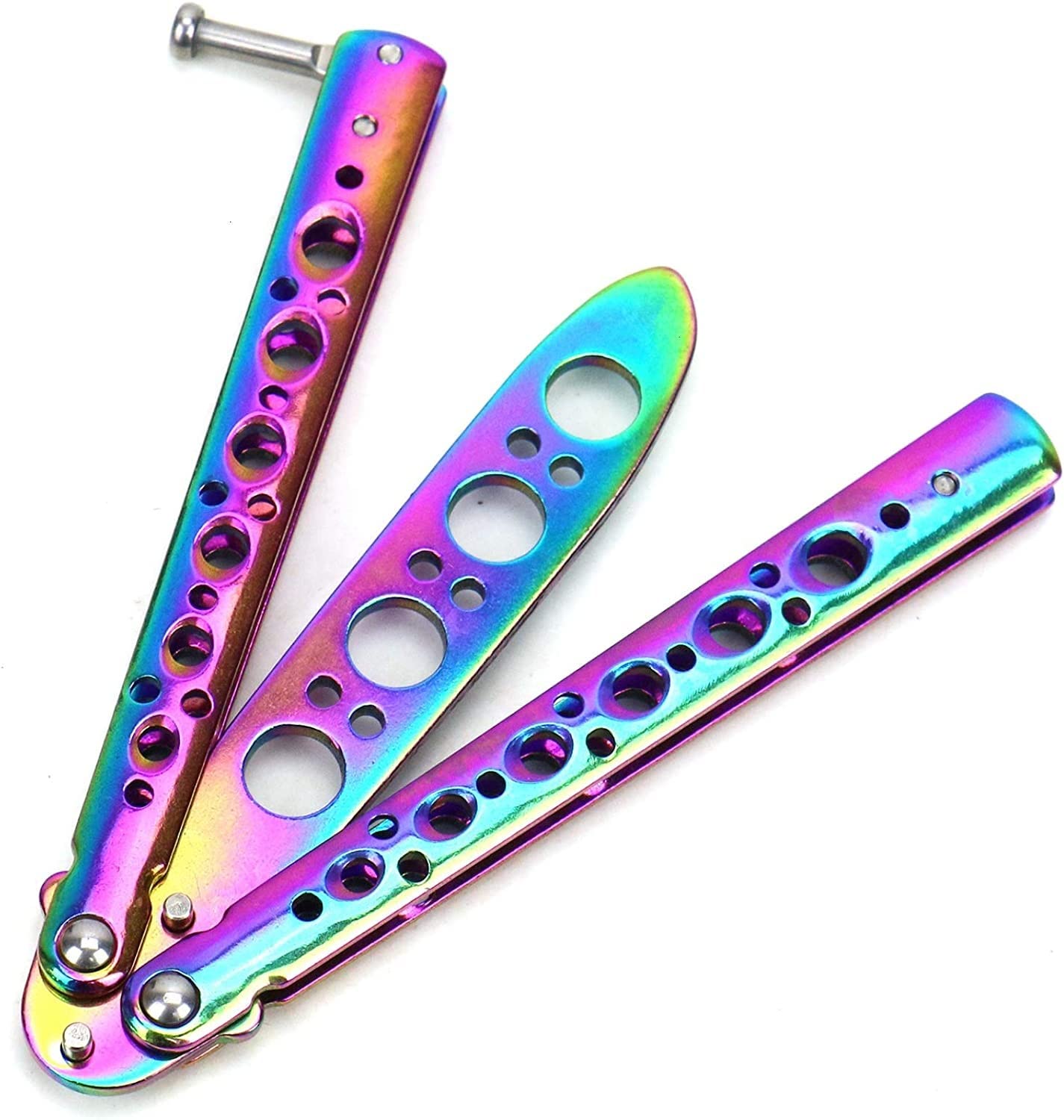 HEAVY DRIVER® Butterfly Knives Trainer with O-Ring Latch for Beginner, Balisong Trainer with Unsharpened Blade for Practicing Flipping Tricks, Stainless Steel Pocket Knives Trainer Tool (Colorful) (B0BYF7SRKN) Amazon Price History, Amazon Price Tracker