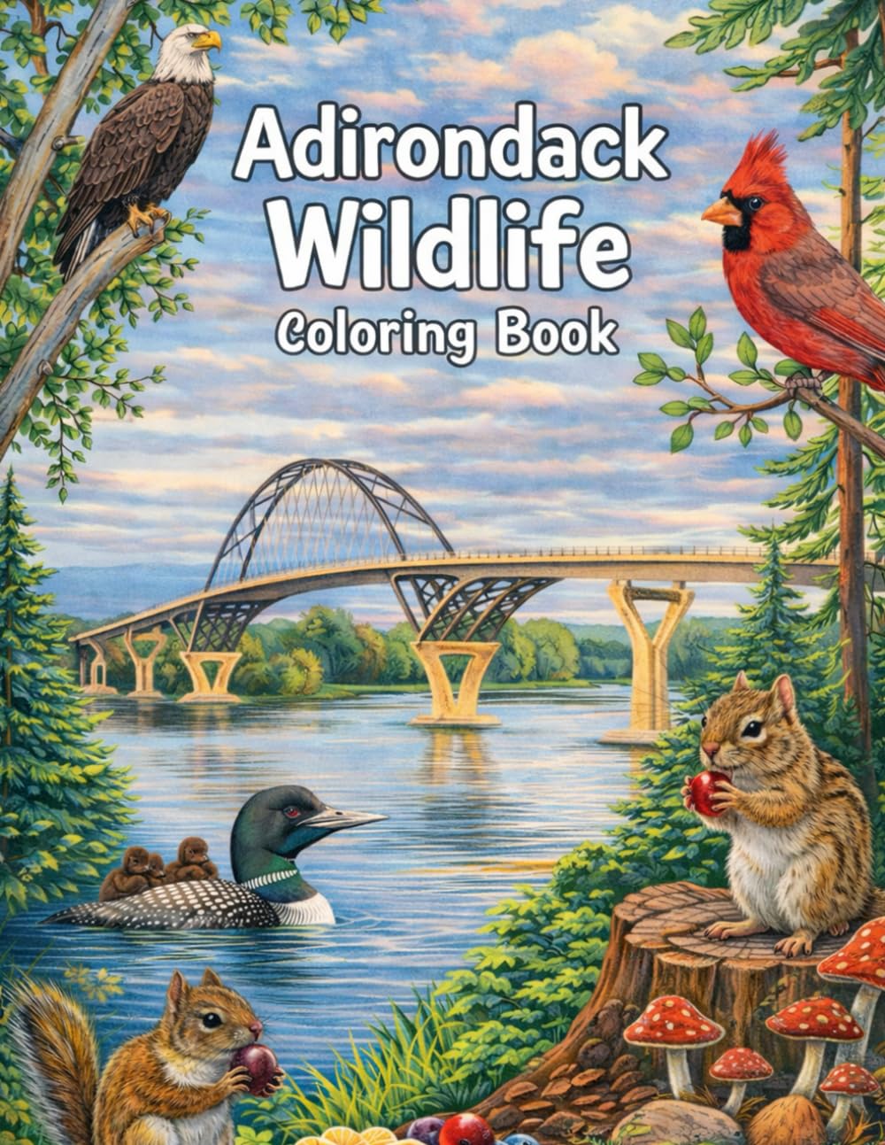Adirondack Wildlife Coloring Book: Inspired by photography by Debs Creative Images (Wildlife & Nature Escape Coloring Series)