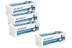 Dealmed Extra Large Surgical Dressings: 2" x 2" 8-Ply Absorbent Gauze Sponges...