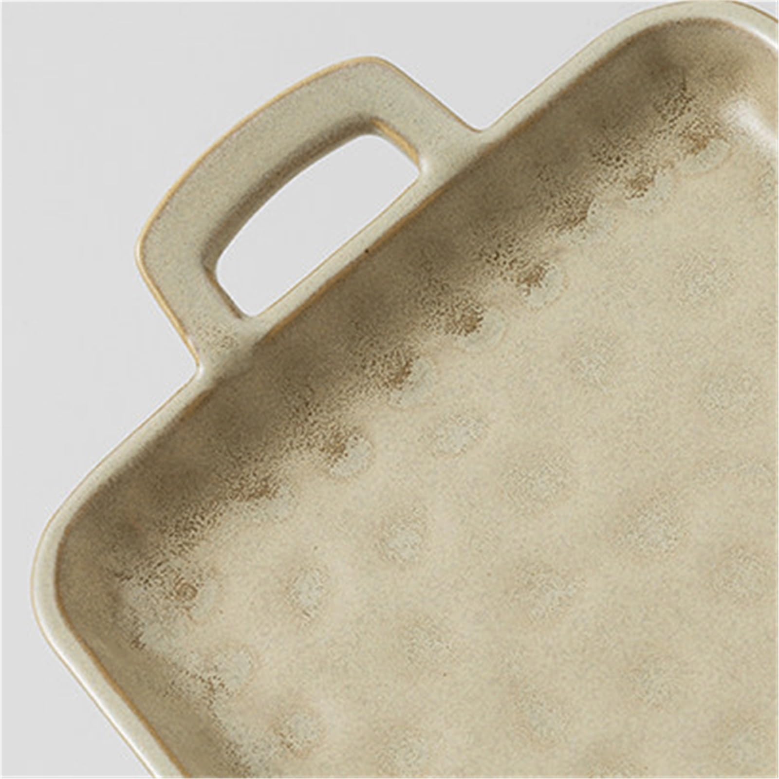 Versátil Vintage Kiln cambiado plato for hornear de cerámica texturizada martillada(Bruin)