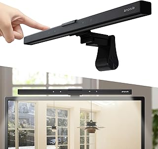 Ampoule 【目の負担を軽減・明暗センサー】 モニターライト 40cm タッチ操作 自動調光 無段階の調光調色 1100Lux スクエアデザイン 高演色性 USB デスクライト Luma ルマ