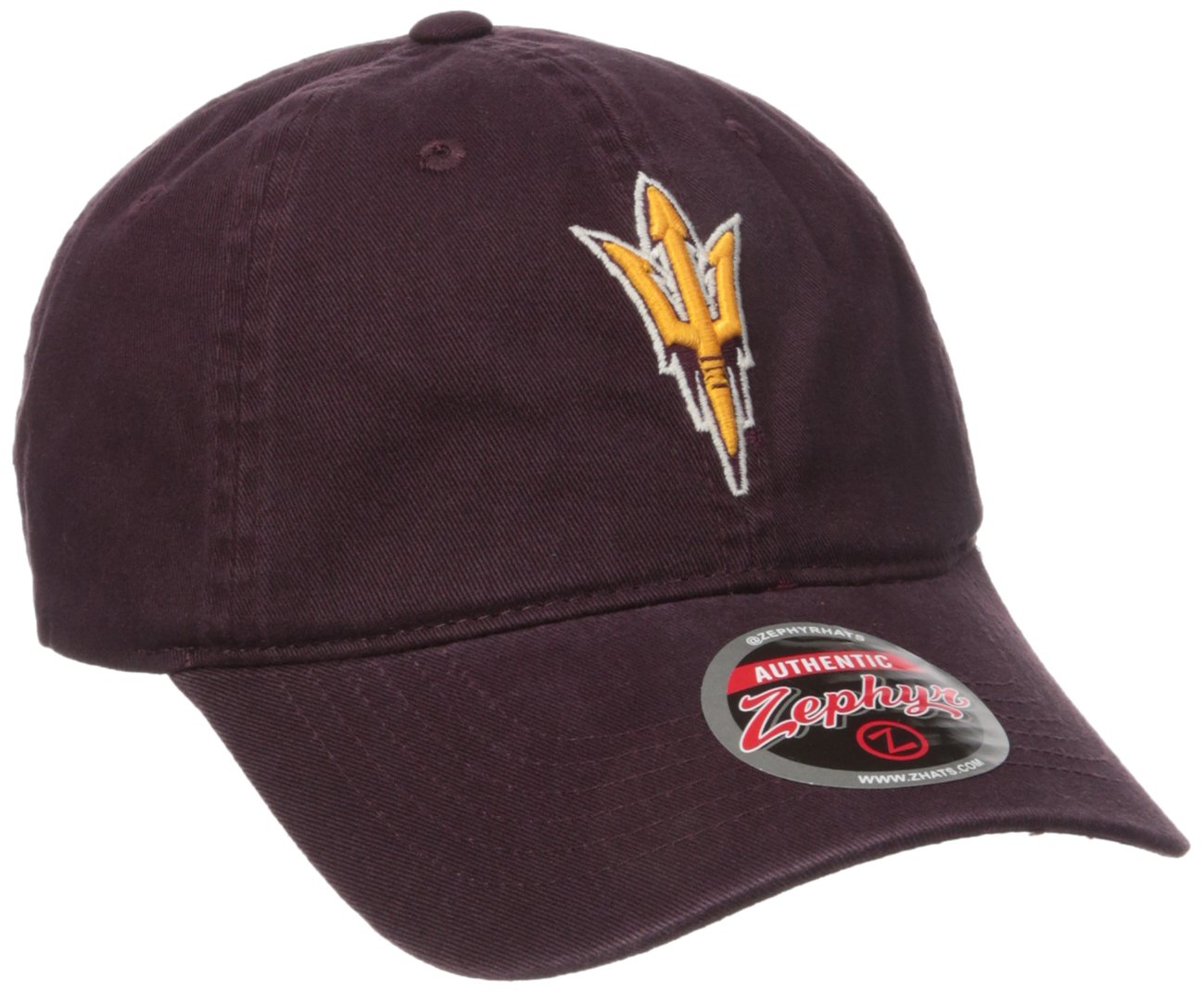 NCAA Zephyr Arizona State Sun Devils mens Scholarship Relaxed Hat Adjustable-Z-buckle maroon