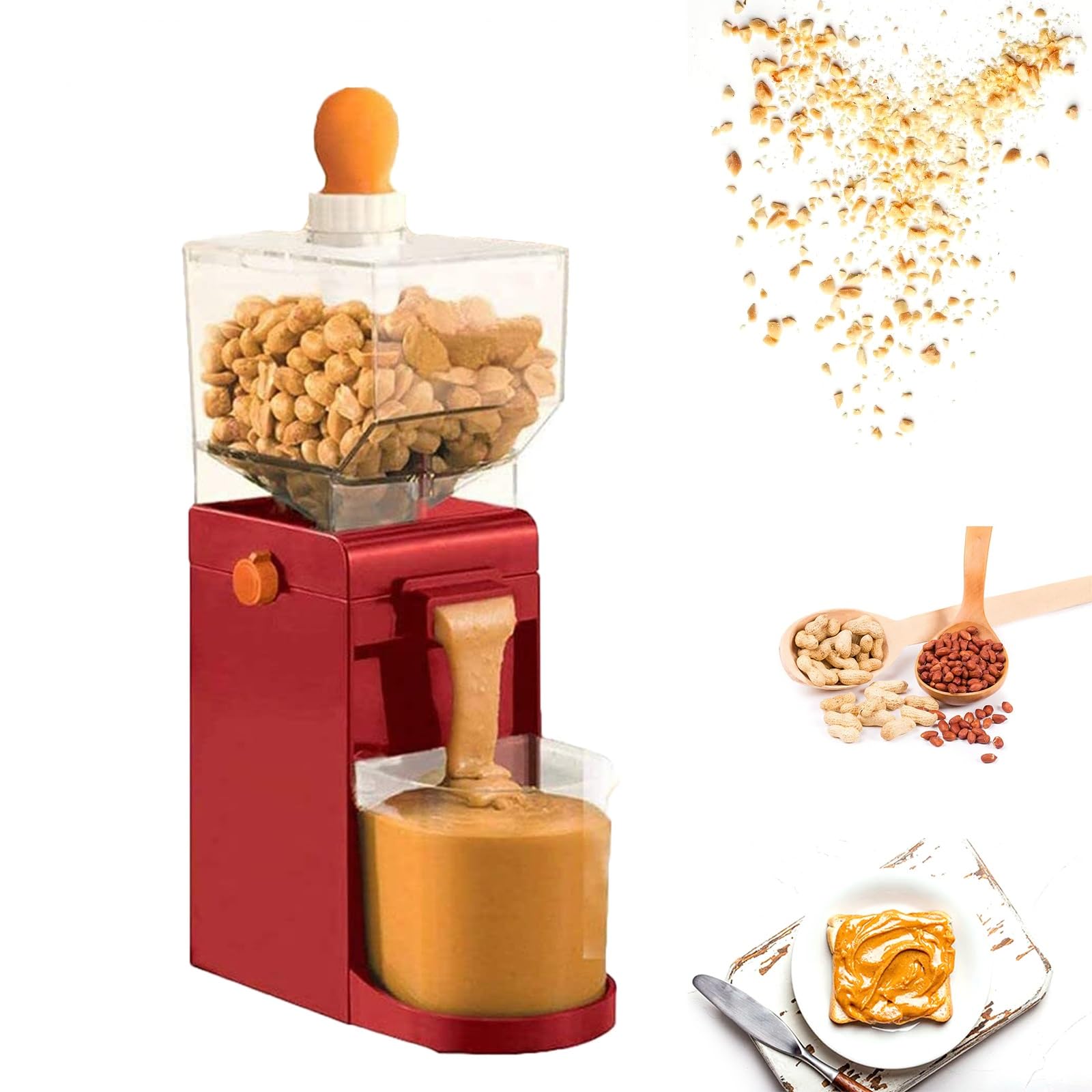 Macchina elettrica per burro di arachidi, mini macchina per burro di arachidi, macchina per burro di arachidi e noci da 150 W, macina cereali rimovibile, mulino per cereali domestico da 500 ml