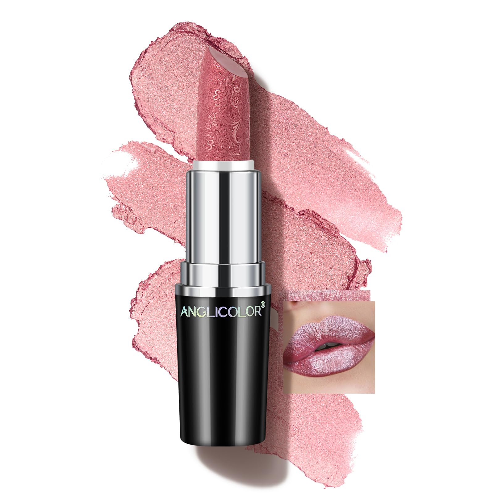 Sponsored Ad – Metallic Glitter Pink Lipstick,High Impact Shimmer Lipcolor,Long-Lasting Moisturising,Lightweight Hydrating Creamy Formula Smooth and Non-Sticky,Lipstick For Women(11 HIP & HIPPIE, 4g)