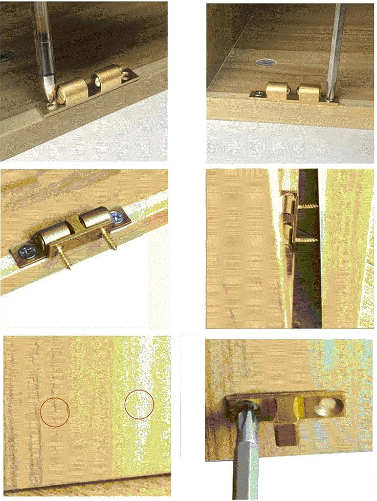 Window Hinges Flush Hinge 2 Sets of Pure Copper Cassette Door Cabinet Wardrobe Door Spring Buckle Door Catch