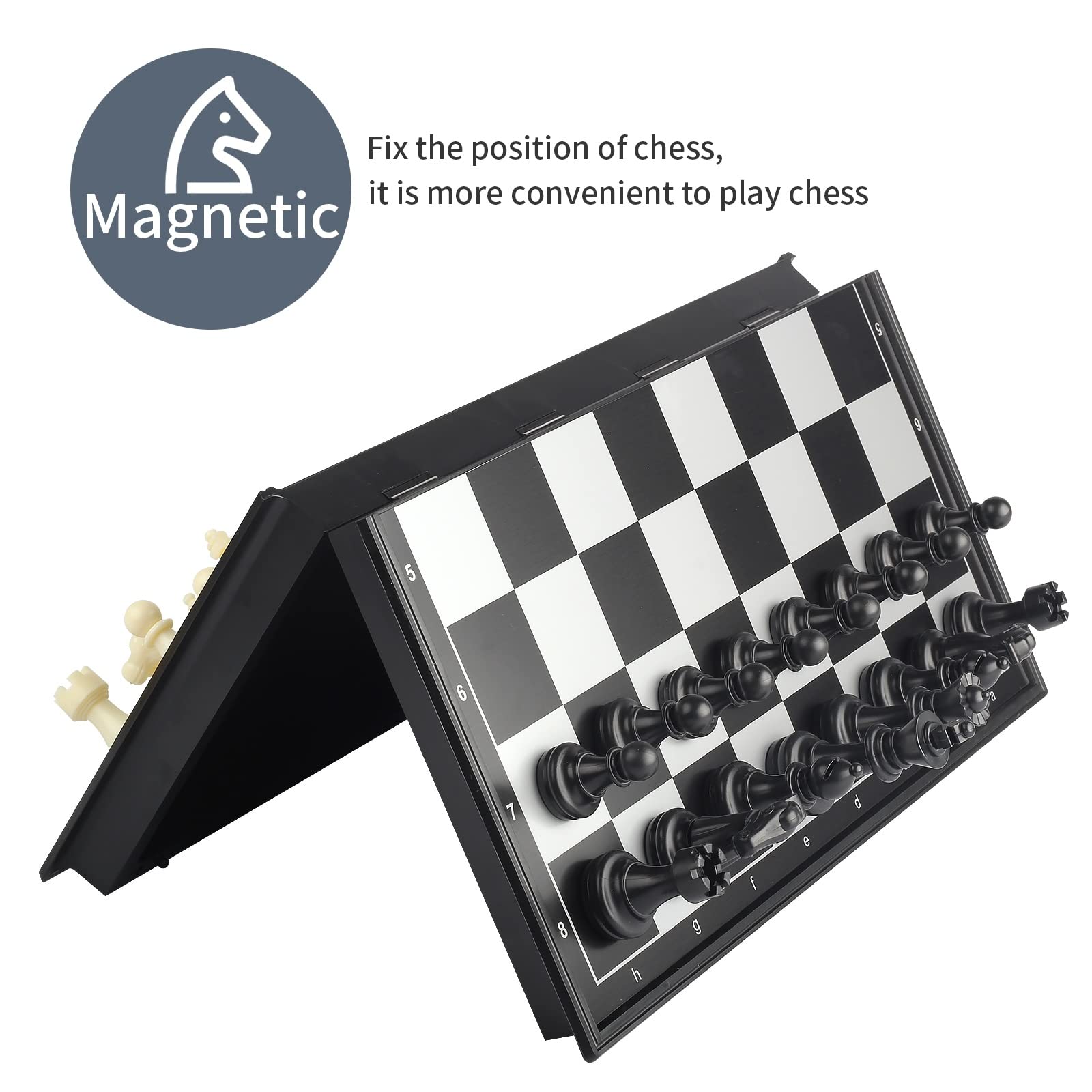 Andux Zusammenklappbares Magnetisches Schach-Reisebrettspiel GJXQ-04 (L)
