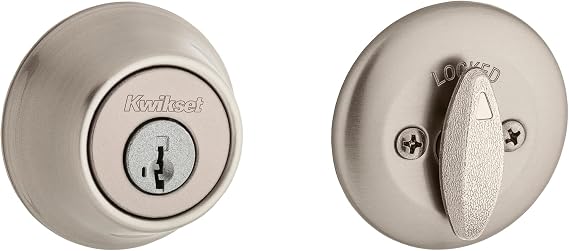 Kwikset 96600-575 Single Cylinder Deadbolt with SmartKey, Satin Nickel Finish