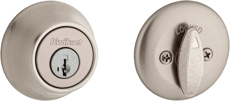 Kwikset 96600-575 Single Cylinder Deadbolt with SmartKey, Satin Nickel Finish