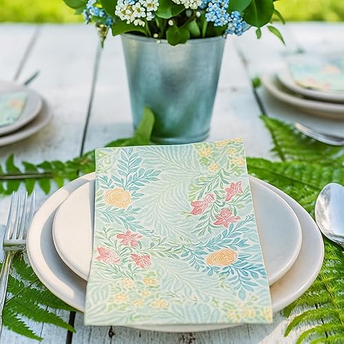 Miniatura 6 de 100 Piezas Toallas de Mano Desechables, Servilletas de Papel Vintage con Diseño Floral de Pájaro de Acuarela, Servilletas de Invitados con Flores
