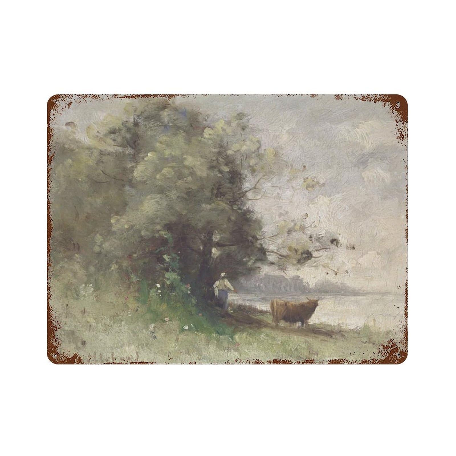 xiaoxiaoshen Country Oil Vintage Painting, Landscape， Farmhouse Wall Decor Art Metal Tin Poster Modern Home Decor Art Home Bar Shop Decorations Vintage Sign 30x40cm