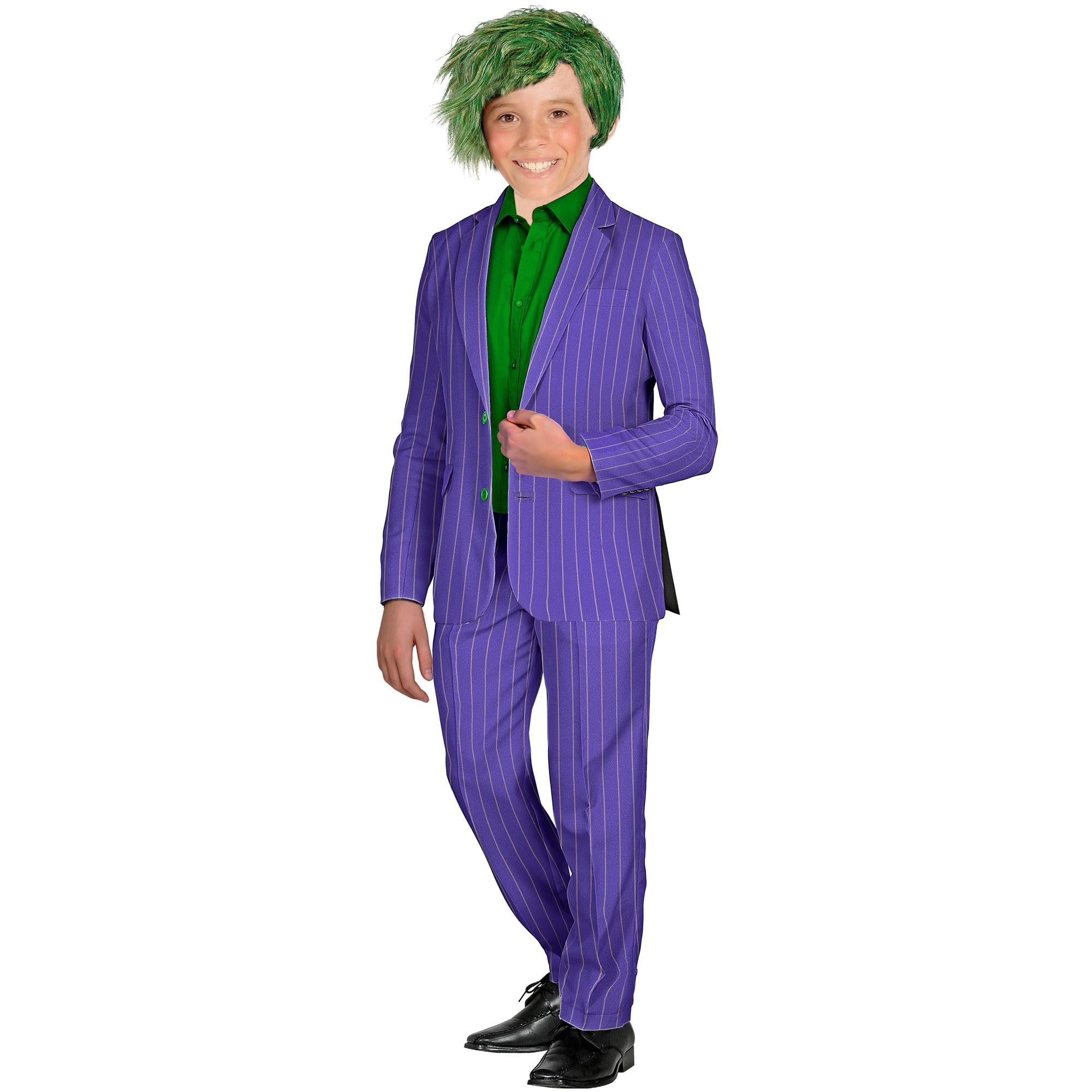 W WIDMANN MILANO Party Fashion - Costume da clown cattivo per bambini | Completo viola con giacca e pantaloni in stile clown assassino per Halloween, Carnevale, feste a tema horror