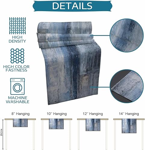 Miniatura 7 de Camino de mesa de lino de arpillera, 120 pulgadas de largo, arte rústico retro, decoración moderna abstracta para cocina, comedor, camino de