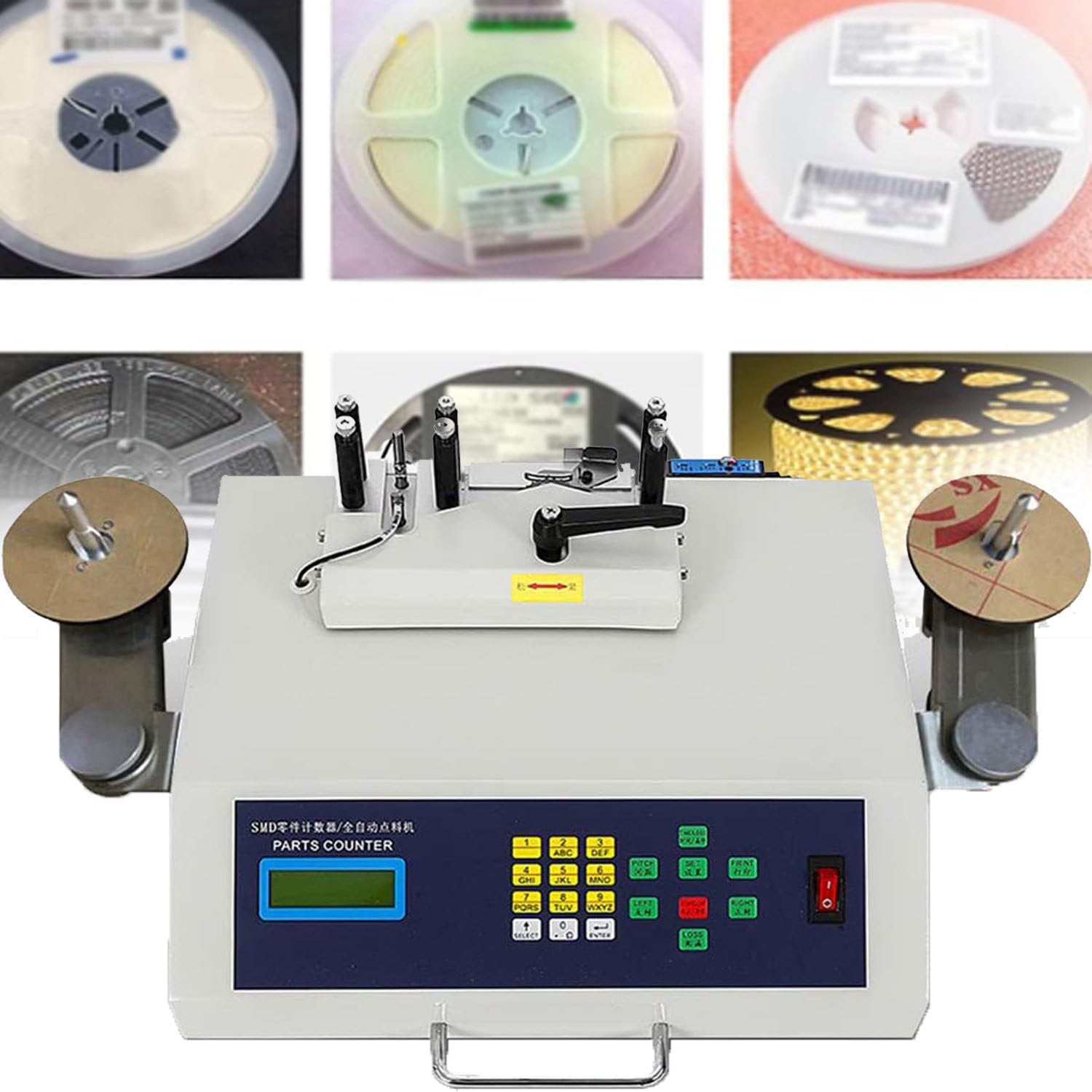 SaryEdge Digital Display Component Counter, Automatic Electronic Material Spotting Machine, LCD Display w/Leak Detection, For Material Belt Type Components, -99999~99999 P,