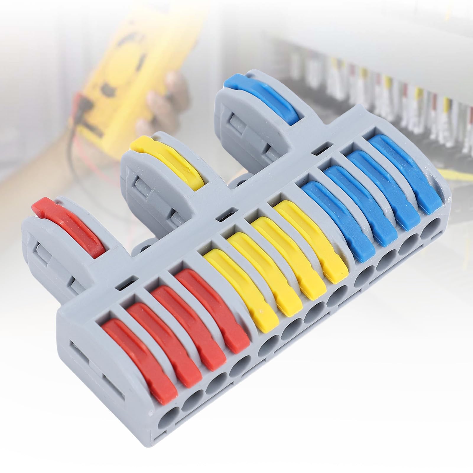 6PCS Push in Lever Wire Connector Electrical Splicing Kit for Compact Inline Terminals 3 in 12 Out Reusable PA66 Copper 600V 32A - Image 4