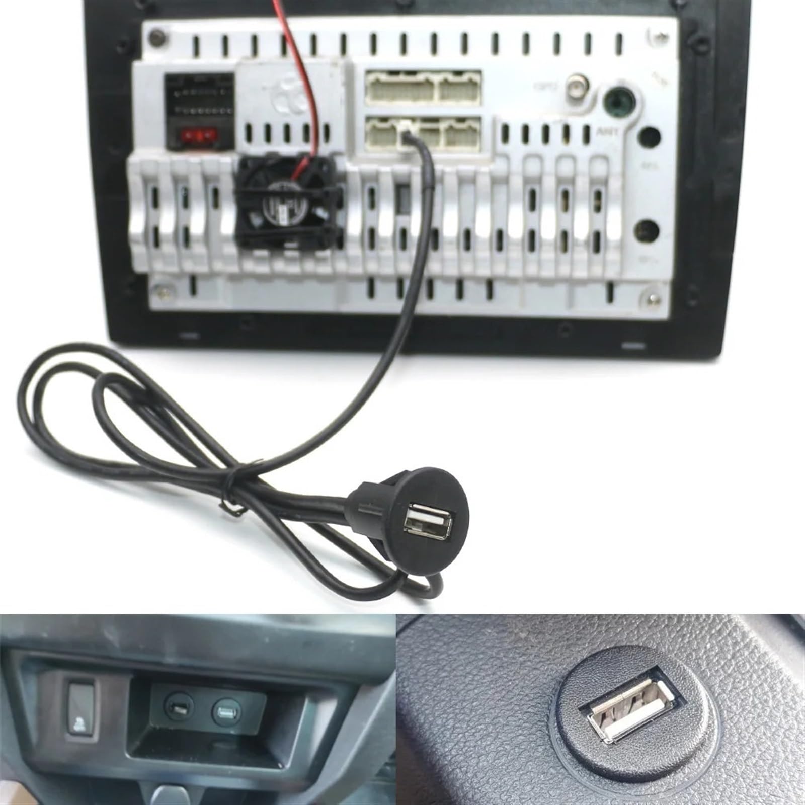 Autoradio Android Lecteur multimédia 4 6 Broches vers USB 2.0 Type C Interface Tableau de Bord Panneau encastré Câble Adaptateur Transfert de données Charge(Pink)