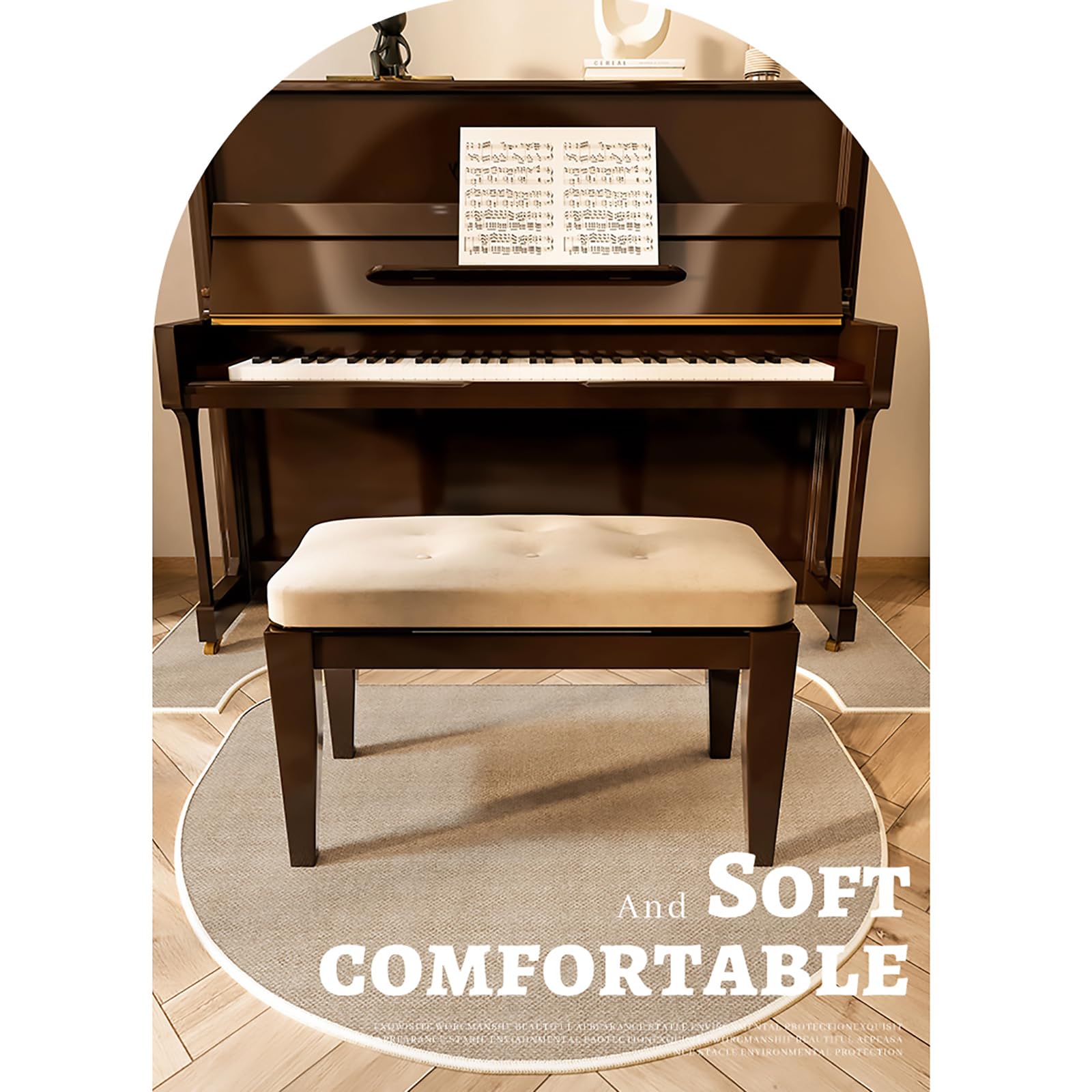 Tappeto insonorizzante per pianoforte, protezione antiscivolo per ammortizzare l'acustico, tappetino ideale per l'assorbimento acustico del pianoforte verticale
