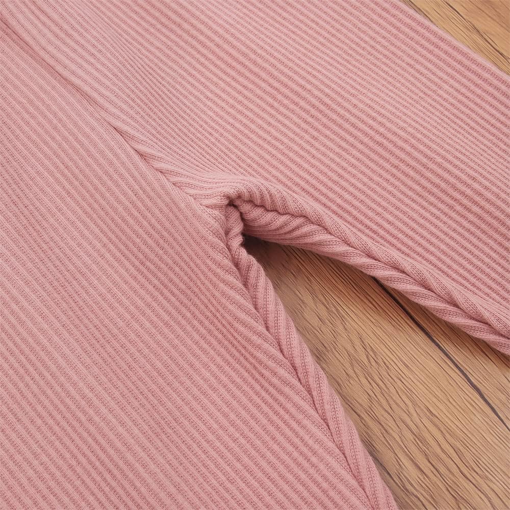 Toddler Baby Girls Leggings Footless Lace Trim Tights Ruffle Ribbed Knit Stocking Infant Fall Winter Warm Bottom Pants - Image 5