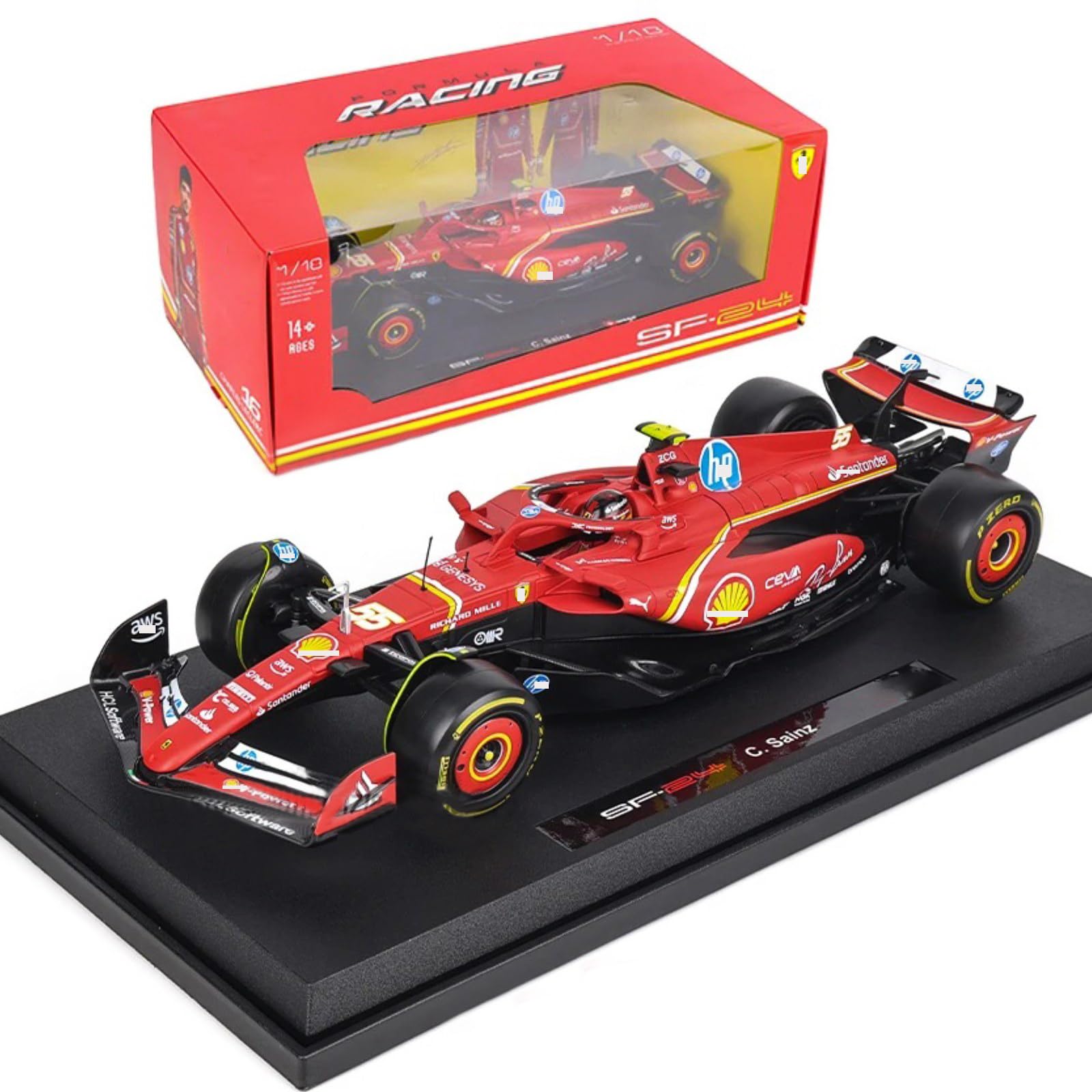 Amazon.com: HTLNUZD New 2024 1/18 SF24#55 Signature Sainz Alloy