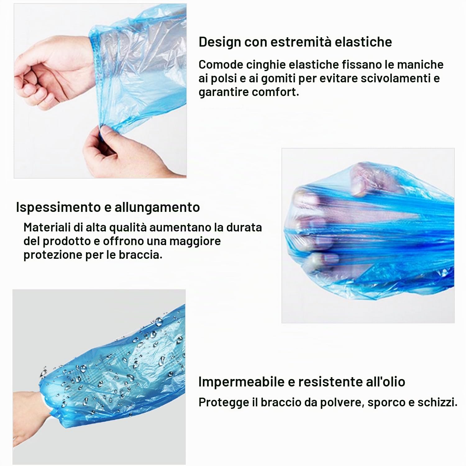 Copertura della Manica del Braccio Usa e Getta, 200 Pezzi Manicotto per Braccio Monouso per Verniciare Riparare Pulire Tatuare - Coprimaniche Monouso con Polso Elasticizzato