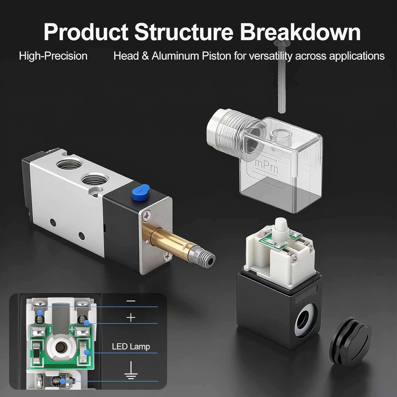 Electroválvulas neumáticas de control de aire de 5 vías y 2 posiciones, colector de 4 estaciones para sistemas de automatización neumática
