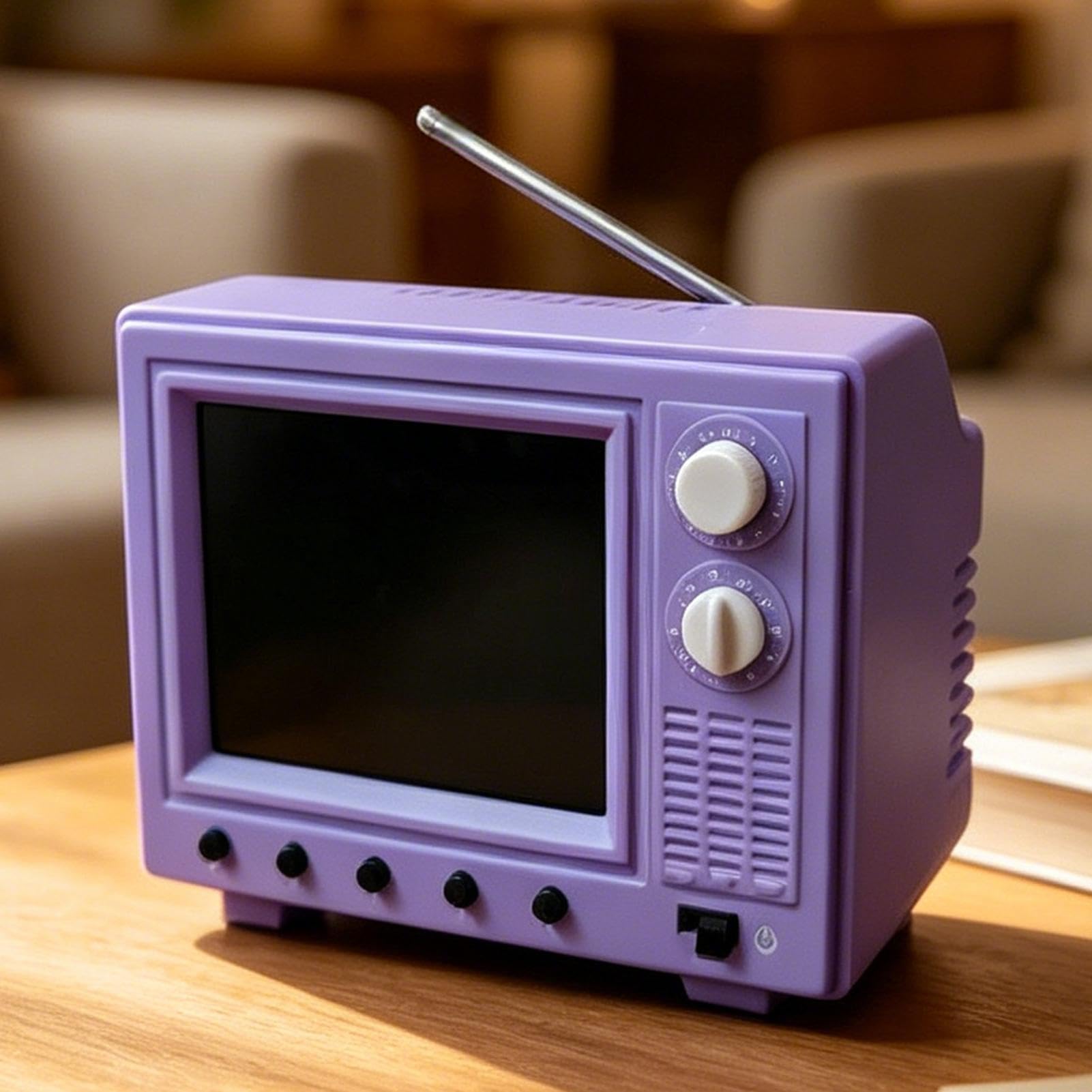 Telewizor | Retro z małym ekranem 720p i 8 GB Pamięci | z uchwytem na słuchawki z kieszonkowym telewizorem, do domu, kuchni, biura, sypialni, szafy, biurka, regału, domu Lalki